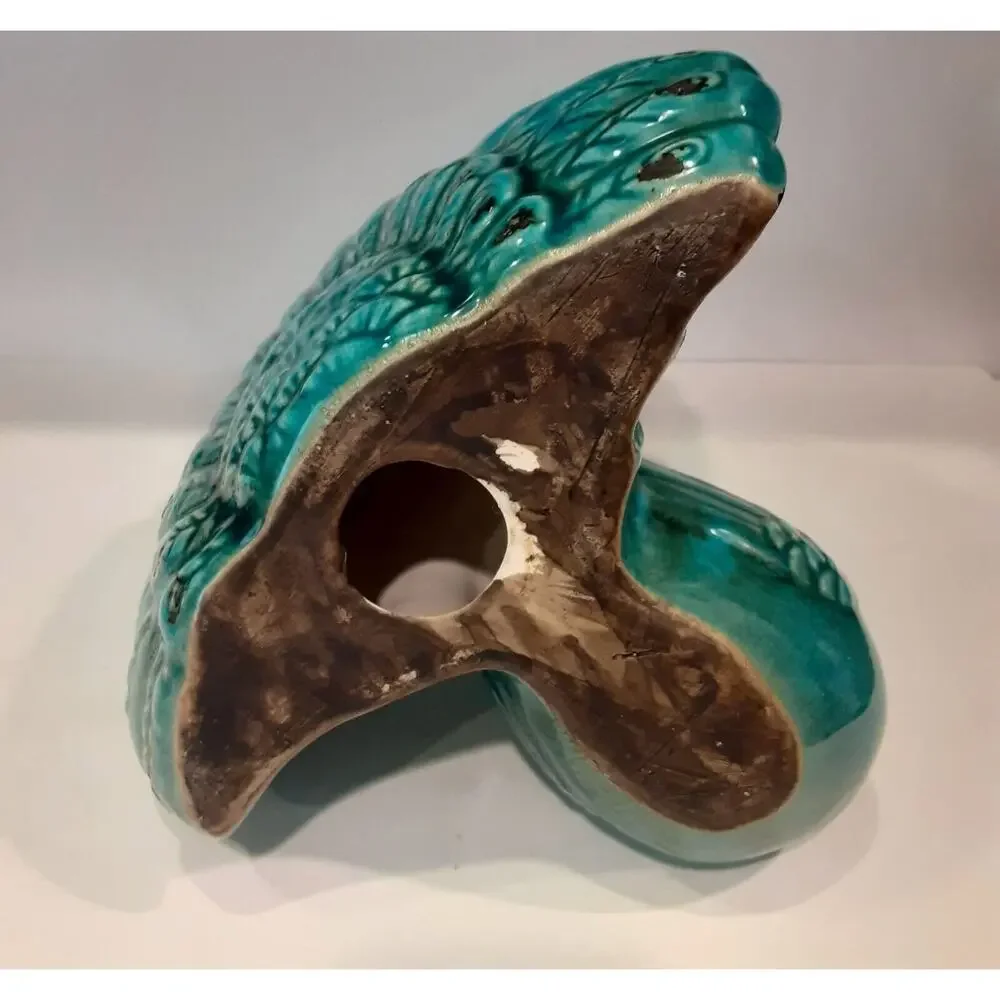 Vintage Italian Majolica Peacock Stunning Unique 11